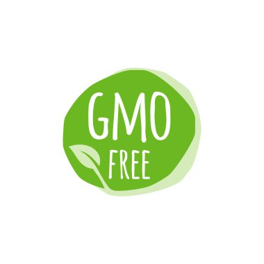 GMO Ücretsiz Gıda Damgası Mühürleme İllüstrasyon Tasarım Vektör Şablonu