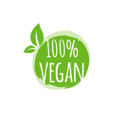 Vegan Gıda Damgası Mühür İllüstrasyon Tasarım Vektör Şablonu