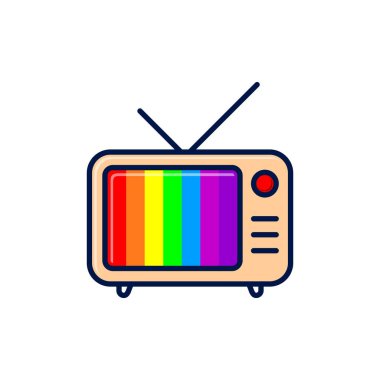 Televizyon Ekran Simgesi Vektör Şablonu