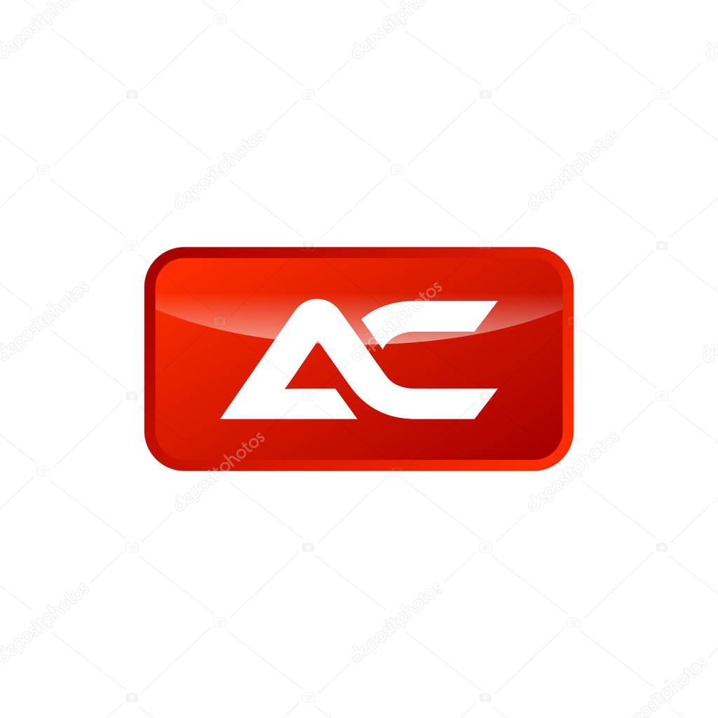 A C Initial Letter Rectangle Shape Logo Template