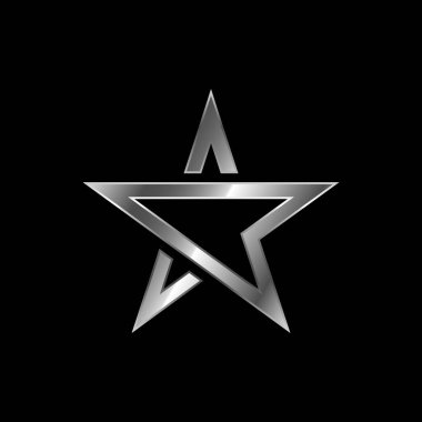 Gümüş Yıldız Dekoratif Simge Vektör Şablonu