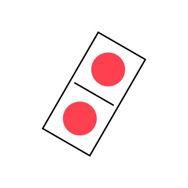 Domino Kart Oynama Simgesi Vektör Şablonu