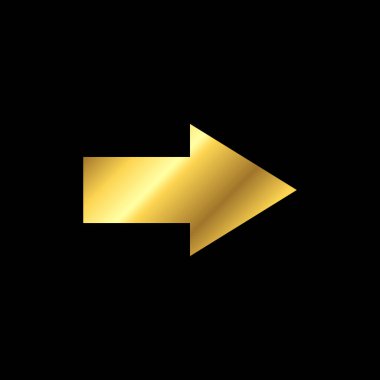 Altın Renkli Ok Simgesi Vektör Şablonu