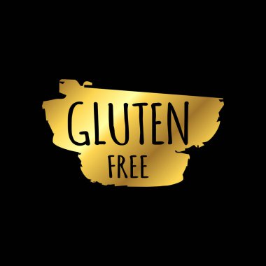 Altın Renkli Glüten Bedava Gıda Damgası Mühür İllüstrasyon Tasarımı
