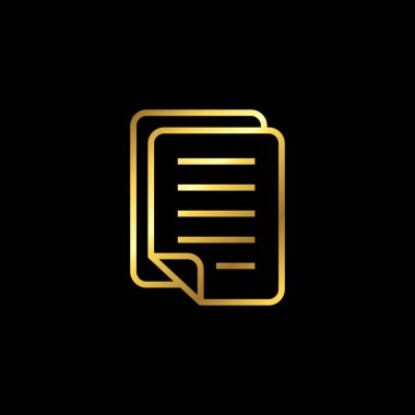 Altın Renkli Kağıt Kağıt Kağıt Simge Vektör Şablonu