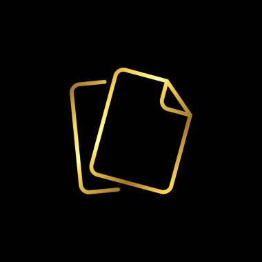 Altın Renkli Kağıt Kağıt Kağıt Simge Vektör Şablonu