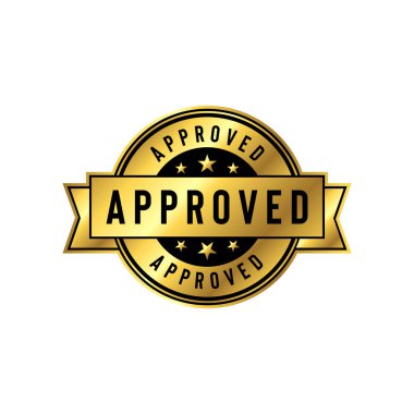 Onaylanmış Altın Mühür Vektör Şablonu