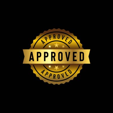 Onaylanmış Altın Mühür Vektör Şablonu