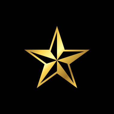 Altın Yıldız Dekoratif Simge Vektör Şablonu