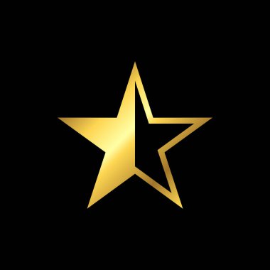 Altın Yıldız Dekoratif Simge Vektör Şablonu