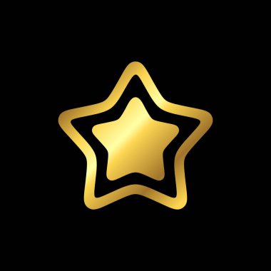 Altın Yıldız Dekoratif Simge Vektör Şablonu