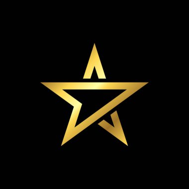 Altın Yıldız Dekoratif Simge Vektör Şablonu