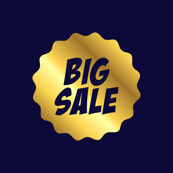 Шаблон магазина скидок Big Sale Gold Sticker Stamp Sign