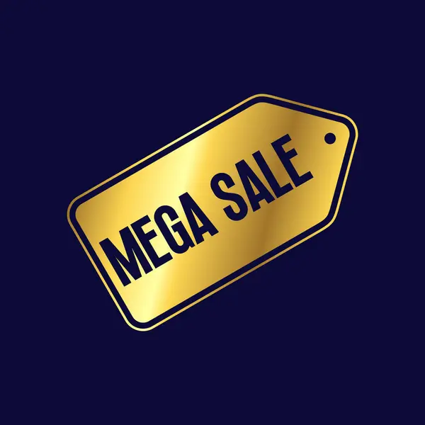 Mega İndirim Altın İndirim Etiketi Simge Vektör Şablonu