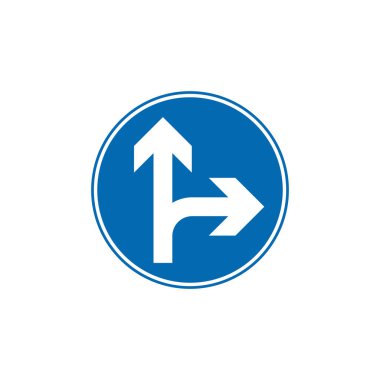 Çember Mavi Zorunlu, Düzenleyici Yol İşareti Vektör Şablonu