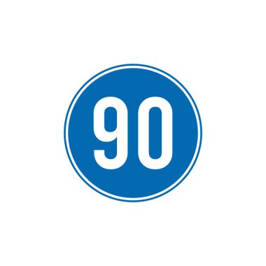 Çember Mavi Zorunlu, Düzenleyici Yol İşareti Vektör Şablonu