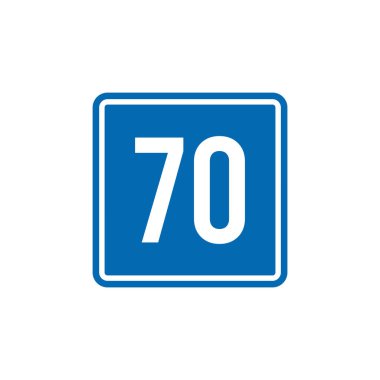 Mavi Kare Trafik İşareti Vektör Şablonu