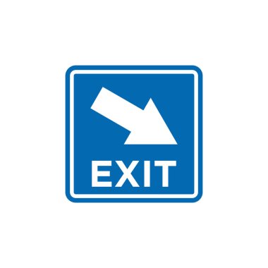 Mavi Kare Trafik İşareti Vektör Şablonu