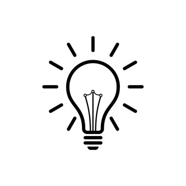 Ampul Lambası Simge Vektör Şablonu