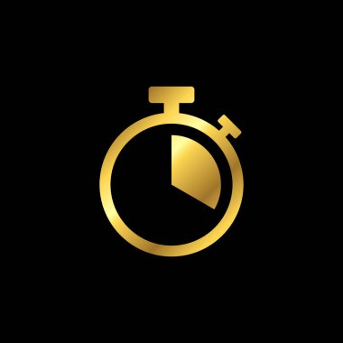 Altın Renkli Durak İzleme Simgesi Vektör Şablonu