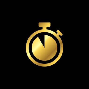 Altın Renkli Durak İzleme Simgesi Vektör Şablonu