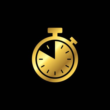 Altın Renkli Durak İzleme Simgesi Vektör Şablonu