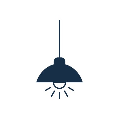 Oturma odası lambası, asılı lamba ikon vektör şablonu