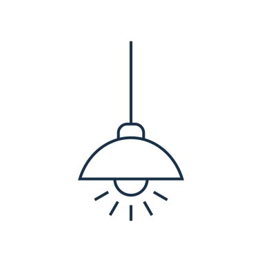 Oturma odası lambası, asılı lamba ikon vektör şablonu