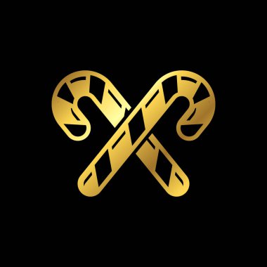 Altın Renk Noel Dekorasyonu Simge Vektör Şablonu