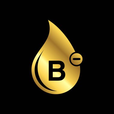 Altın Renk Kan Grubu, Kan Tipi Tıbbi Simge Vektörü