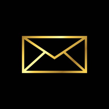 Altın Renk Moda Zarfı Simge Vektör Şablonu