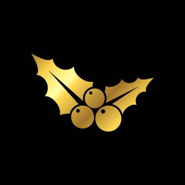 Altın Renk Noel Dekorasyonu Simge Vektör Şablonu