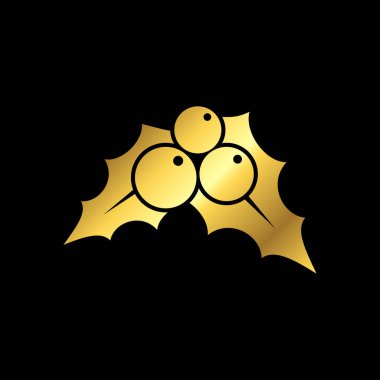 Altın Renk Noel Dekorasyonu Simge Vektör Şablonu