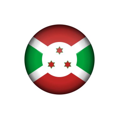 Burundi Bayrak Çemberi Düğmesi Vektör Şablonu