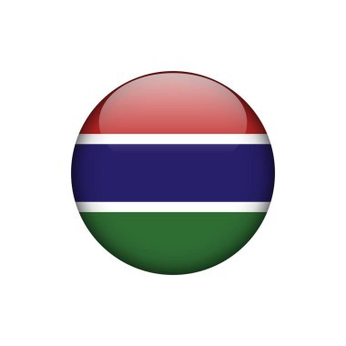 Gambia Bayrak Çemberi Düğmesi Vektör Şablonu