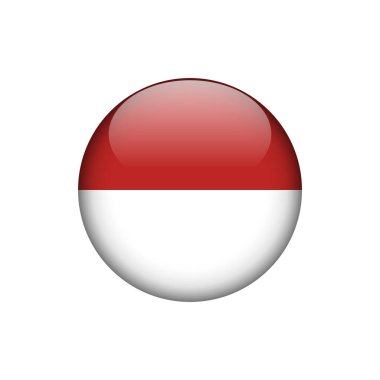 Endonezya Bayrak Çemberi Düğmesi Vektör Şablonu