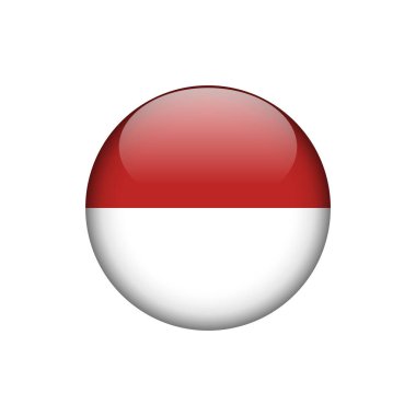 Monaco Bayrak Çemberi Düğmesi Vektör Şablonu