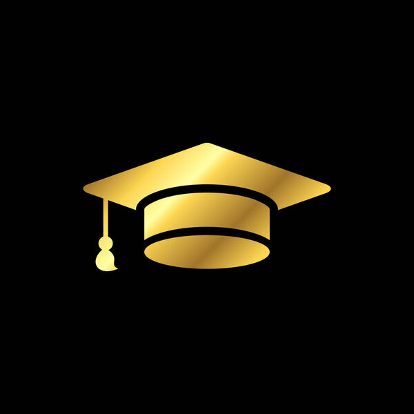 Шаблон вектора иконки шапки золотого цвета