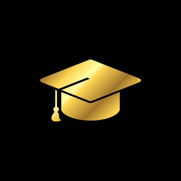 Шаблон вектора иконки шапки золотого цвета