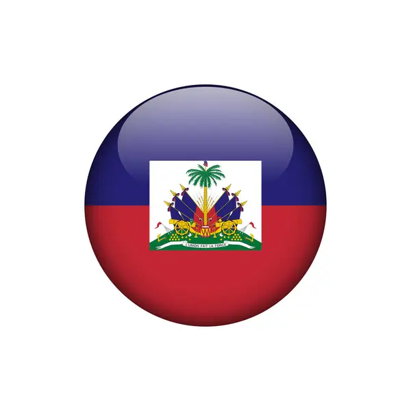 Haiti Bayrak Çemberi Düğmesi Vektör Şablonu