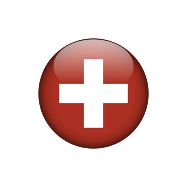 İsviçre Bayrak Çemberi Düğme Şablonu