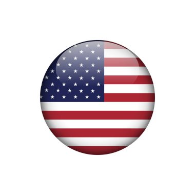 Amerika Birleşik Devletleri Bayrak Çemberi Düğmesi Vektör Şablonu