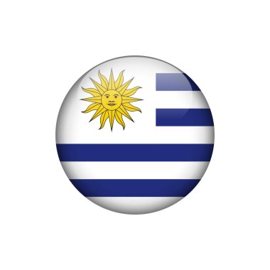 Uruguay Bayrak Çemberi Düğmesi Vektör Şablonu