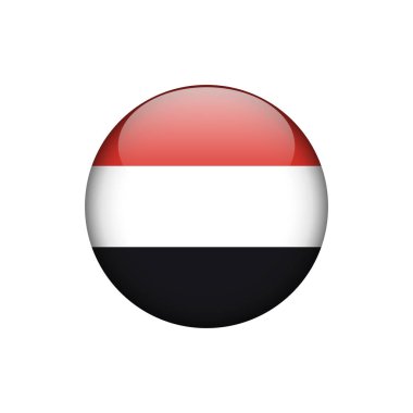 Yemen Bayrak Çemberi Düğmesi Vektör Şablonu
