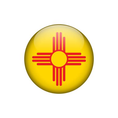 ABD Vektör Şablonu 'nun New Mexico Yuvarlak Çember Bayrağı
