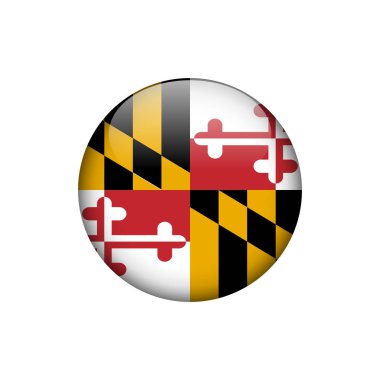 ABD Birleşik Devletleri Vektör Şablonu Maryland Yuvarlak Çember Düğme Bayrağı