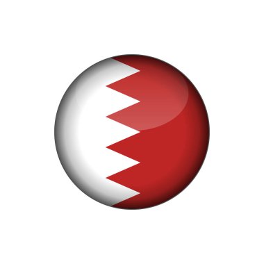 Bahreyn Bayrak Çemberi Düğmesi Vektör Şablonu