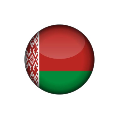 Belarus Bayrak Çemberi Düğmesi Vektör Şablonu