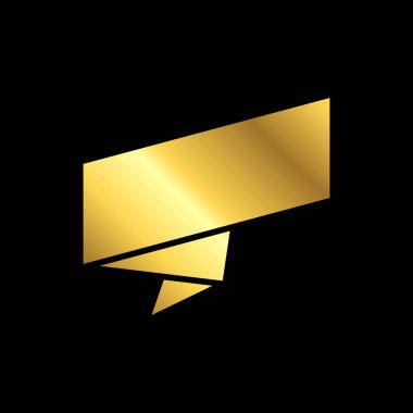 Düz Stil Vektör Şablonunda Altın Renkli Boş Kurdeleler. Yeni Gelen mağaza ürün etiketleri, yeni etiketler veya satış posterleri ve pankartlar için etiketler