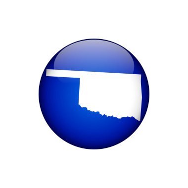Oklahoma Çemberi Birleşik Devletler Harita Simge Vektör Şablonu Çizim Tasarımı Eyaletleri